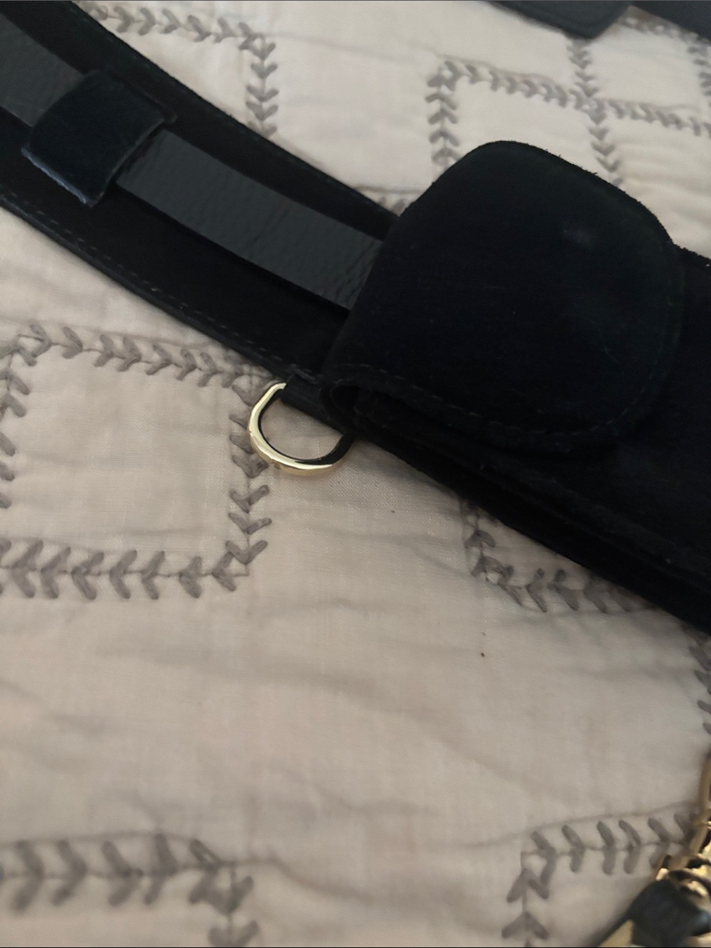 Bandolier Black Leather Crossbody Phone Strap with Pouch, Wristlet (iphone15) - Picture 2 of 3